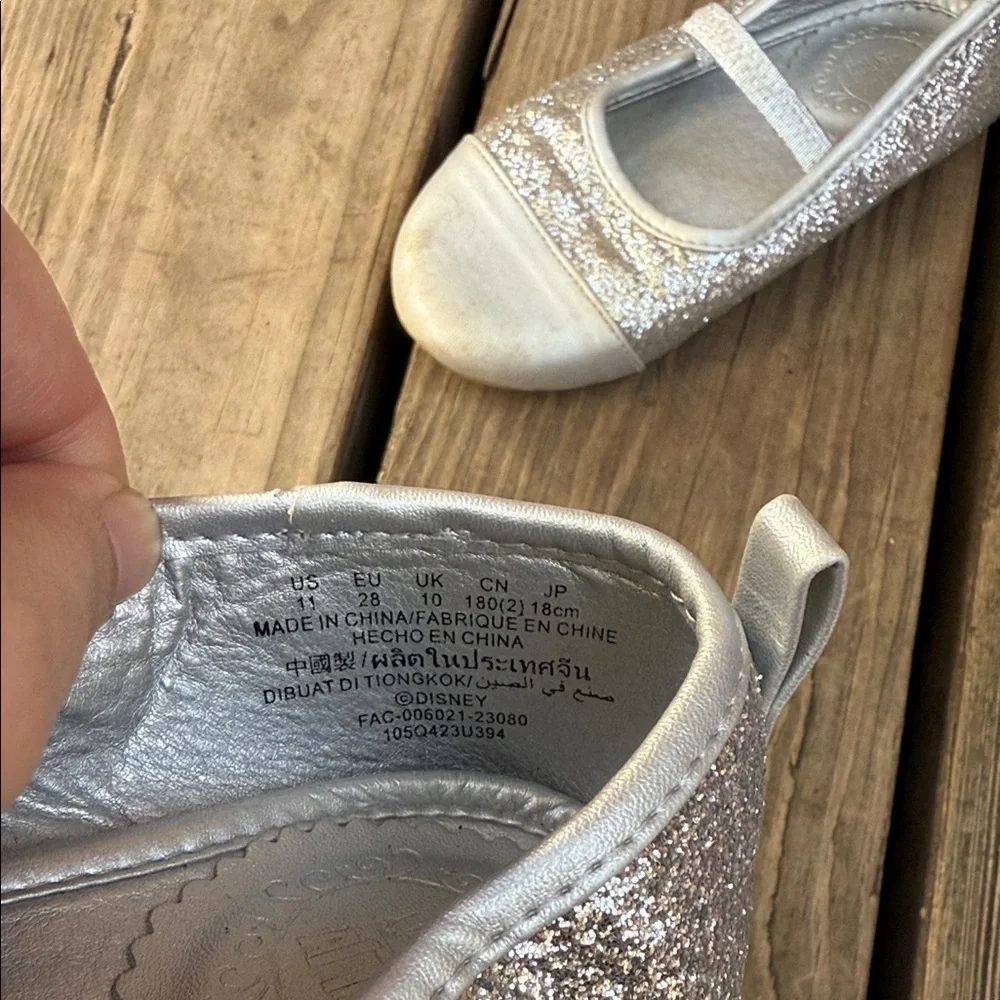 Disney Glittery Silver Kids Dress Shoes Size 11